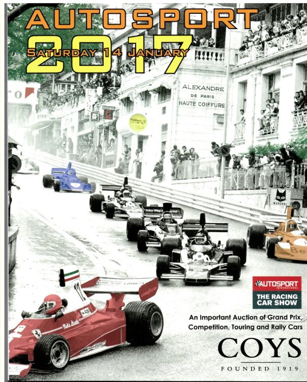 Autosport. an Important Coys Auction of Grand Prix, Competition, Touring & Rally Cars and Associated Collectors Items. Saturday 14th January 2017