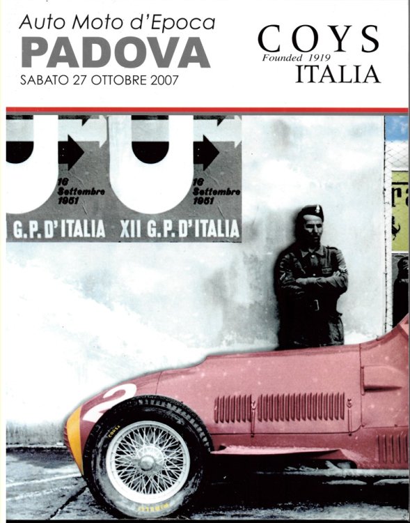 Automota D'Epoca Padova. an Important Auction of Continental Sports & Touring Cars and Collectors' Items. Saturday 27 October 2007 Sportive E Da Turismo E Oggetti Di Automobilia