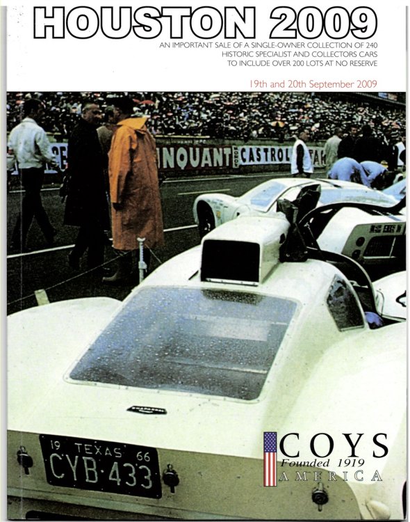 Houston 2009. an Important Sale of a Single-Owner Collection of 240 Historic Specialist and Collectors Cars to Include over 200 Lots At No Reserve. 19th and 20th September 2009