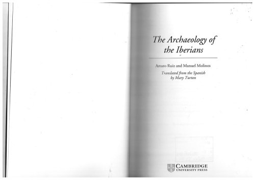 The Archaeology of the Iberians. Translated from the Spanish by Mary Turton