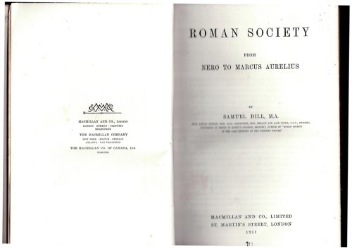 Roman Society from Nero to Marcus Aurelius