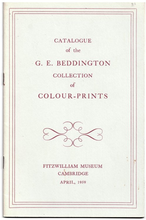 Catalogue of the G. E. Beddington Collection of Colour - Prints.