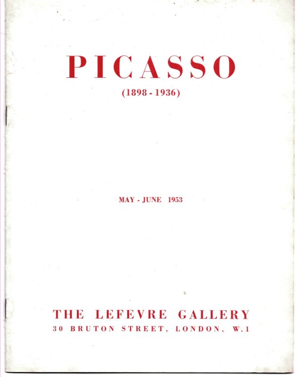 PICASSO (1898 - 1936) . May-June 1953
