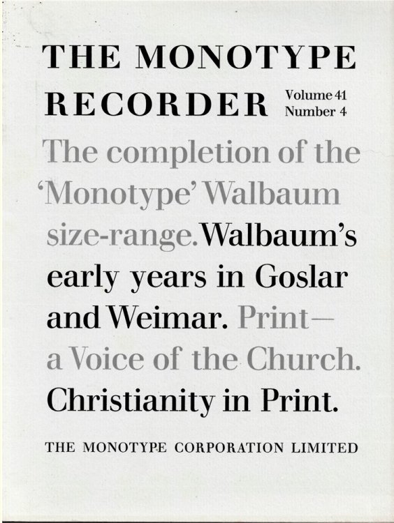THE MONOTYPE RECORDER. Volume 41 Number 4 1959
