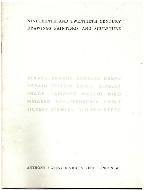 Nineteenth and Twentieth Century Drawings Paintings and Sculpture. Catalogue Four