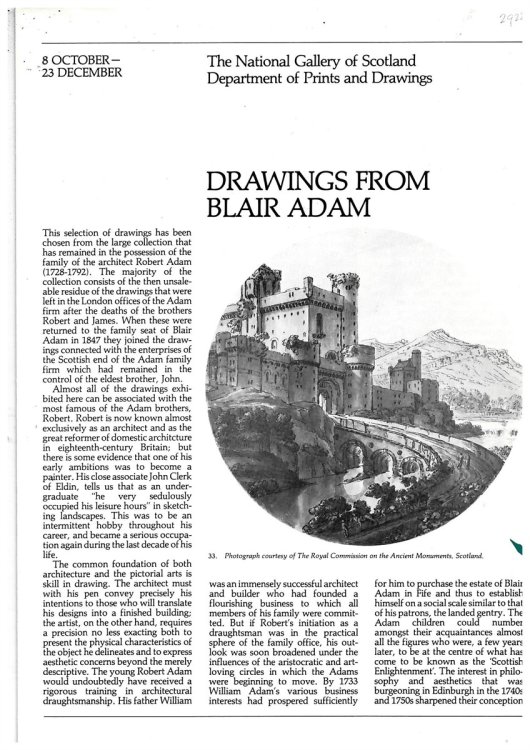 Drawings from Blair Adam 8 October - 23 December [1983]