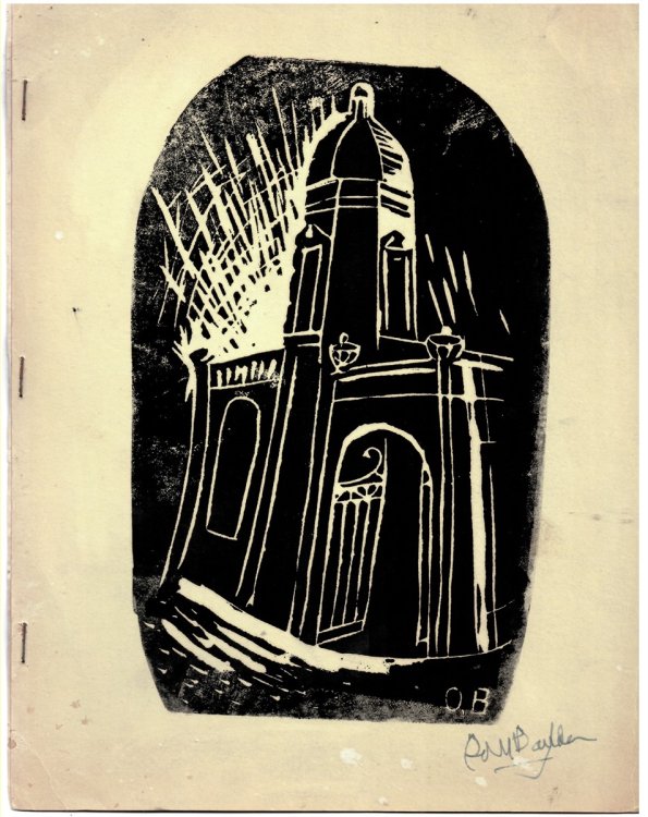 Exhibition Catalogue, Linocut, and Autographed Letters.