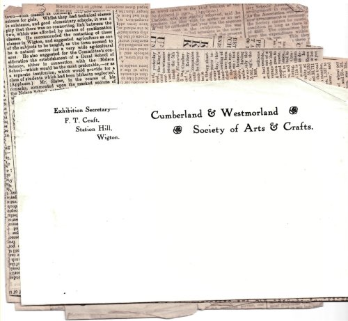 (CUMBERLAND & WESTMORLAND SOCIETY of ARTS and CRAFTS. Newspaper Reviews of Exhibitions) .