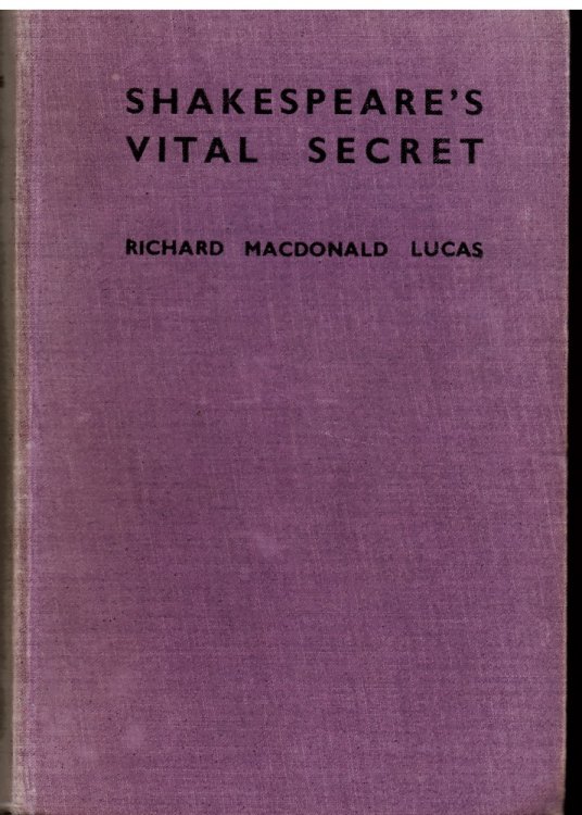 Shakespeare's Vital Secret (Known to His Queen)