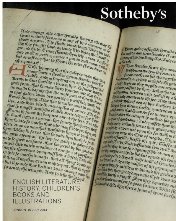 English Literature, History, Children's Books and Illustrations. London 15 July 2014