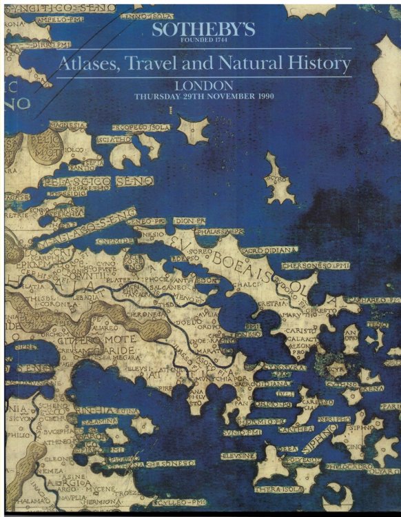 Atlases, Travel and Natural History. London. Thursday 29th November 1990