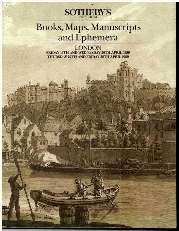 Books, Maps, Manuscripts and Ephemera. 14 26 27 28 April 1989