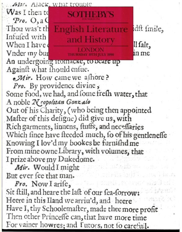 English Literature and History. London. Thursday 19th July 1990