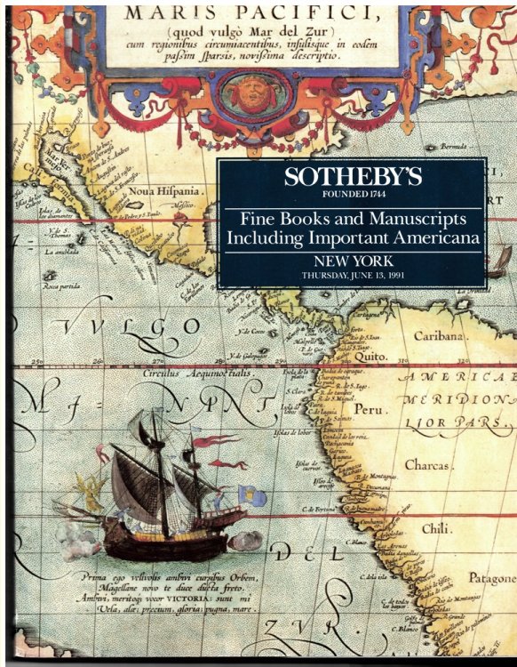 Fine Books and Manuscripts Including Important Americana. New York. Thursday, June 13, 1991