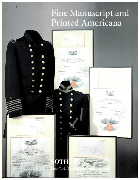 Fine Manuscript and Printed Americana. New York. Tuesday November 12 1996