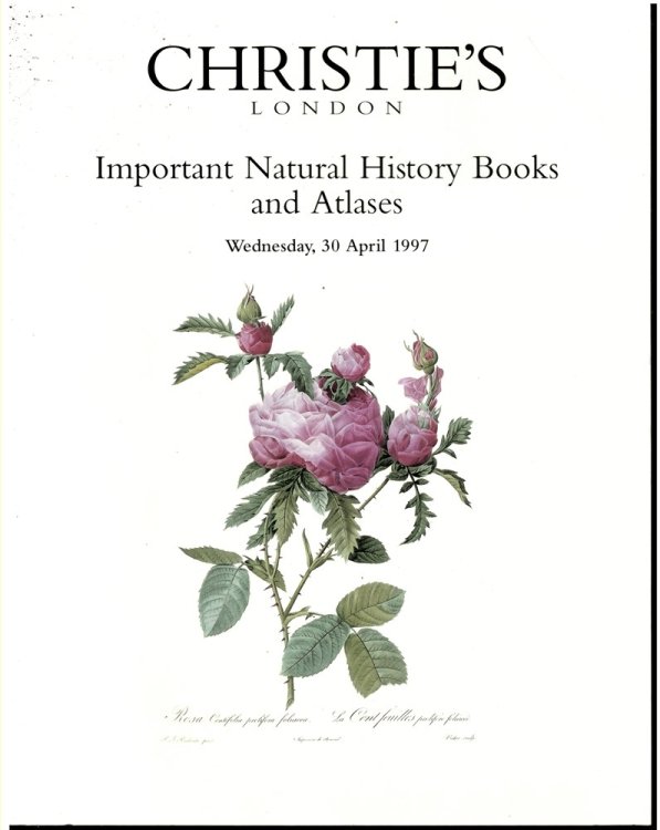 Important Natural History Books and Atlases. Wednesday 30 April 1997