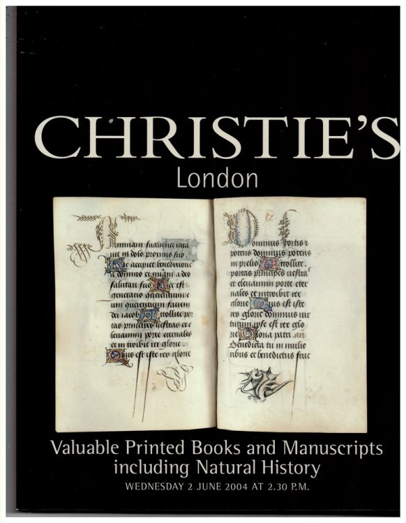 Valuable Printed Books and Manuscripts Including Natural History. Wednesday 2 June 2004