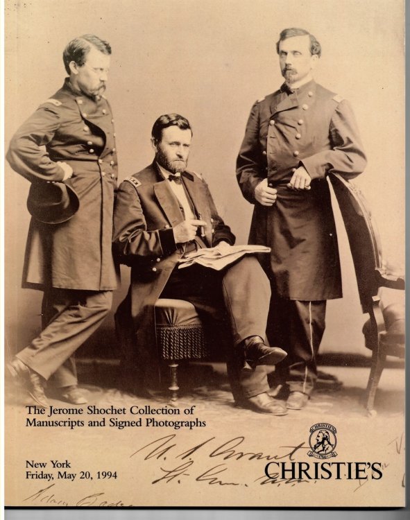 The Jerome Shochet Collection of Manuscripts and Signed Photographs/ New York. Friday, May 20, 1994