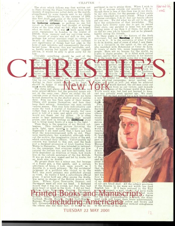Printed Books and Manuscripts Including Americana. New York. Tuesday 22 May 2001