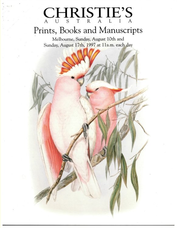 Prints, Books and Manuscripts. Melbourne . August 10 & 17 1997