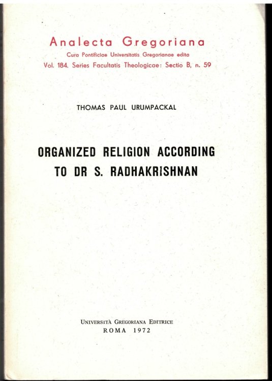 Organized Religion According to Dr S. Radhakrishnan