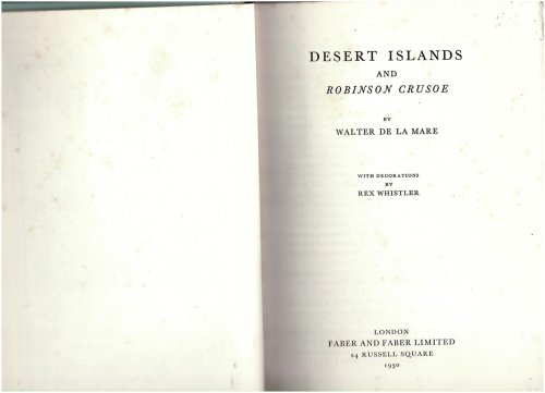 Image for Desert Island and Robinson Crusoe Desert Island and Robinson Crusoe