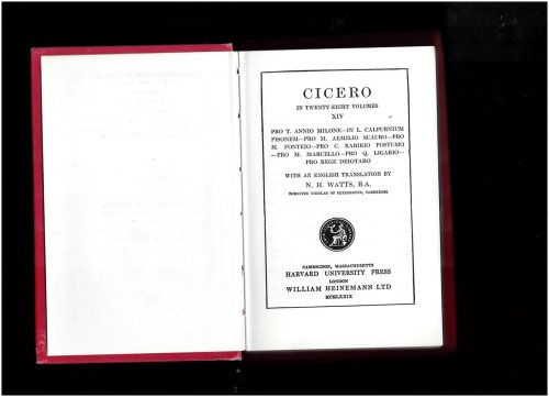 Pro Milone. (In Twenty-Eight Volumes) Volume XIV Only