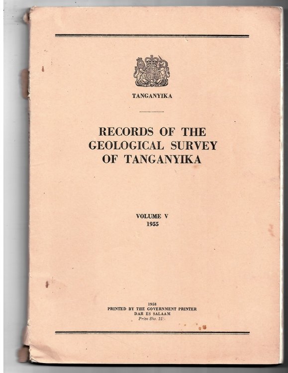 Records of the Geological Survey of Tanganyika - 1955. V. V