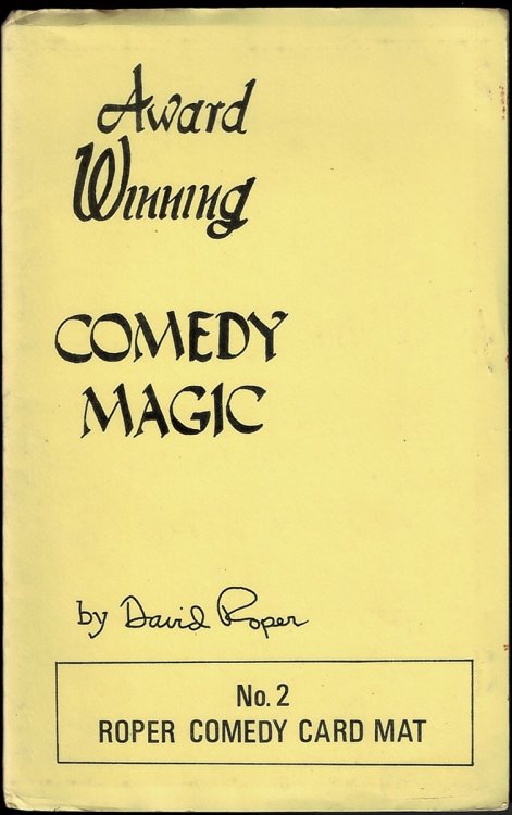 Award Winning Comedy Magic. No. 2 Roper Comedy Card Mat