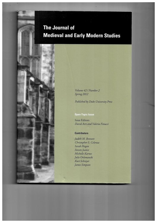 Image for The Journal of Medieval and Early Modern Studies. Volume 42. Number 2. Spring 2012. Open Topic Issue The Journal of Medieval and Early Modern Studies. Volume 42. Number 2. Spring 2012. Open Topic Issue