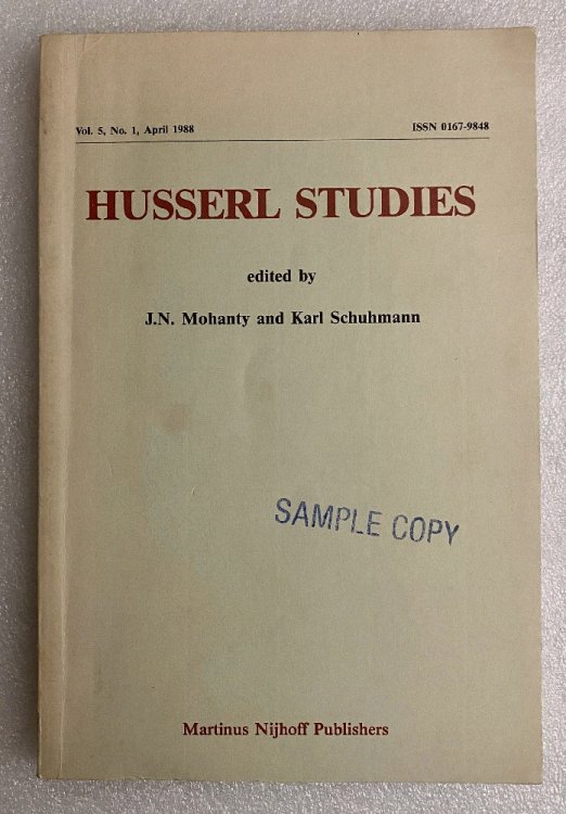 Husserl Studies Vol. 5 No. 1 April 1988