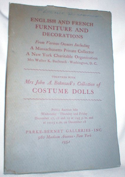 Parke-Bernet Galleries, Inc. Auction Catalog #1393