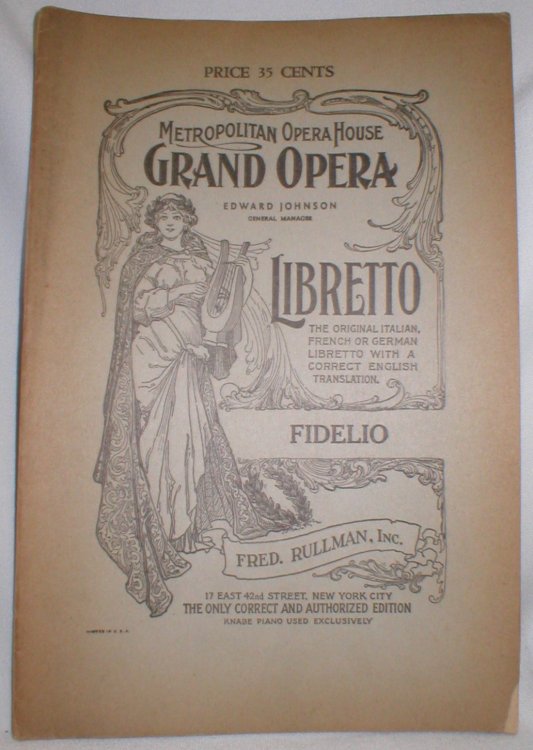 Fidelio, an Opera in Two Acts