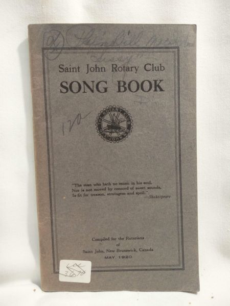 Saint John Rotary Club Song Book