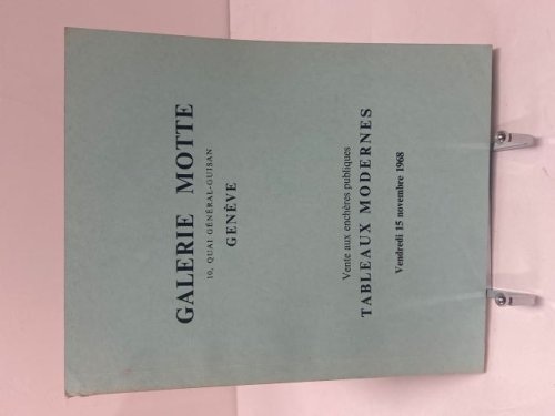 Vente aux encheres publiques Tableaux Modernes Vendredi 15 novembre 1968