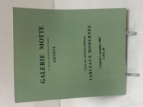 Vente aux encheres publiques Tableaux Modernes Vendredi 7 Novembre 1969