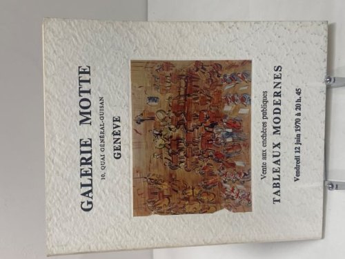 Vente aux encheres publiques Tableaux Modernes Vendredi 12 Juin 1970
