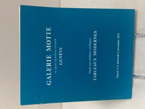 Vente aux encheres publiques Tableaux Modernes Mardi 2 et mercredi 3 novembre 1971