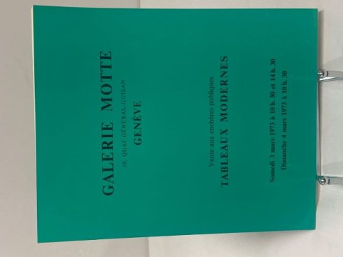 Vente aux encheres publiques Tableaux Modernes Samedi 3 mars 1973
