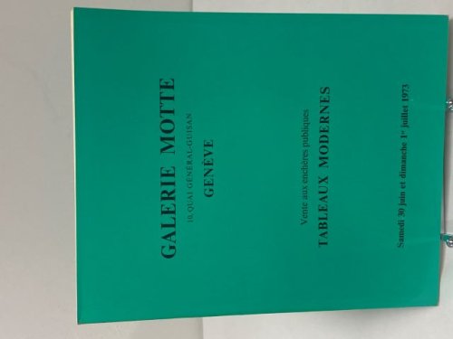 Vente aux encheres publiques Tableaux Modernes Samedi 30 juin 1973