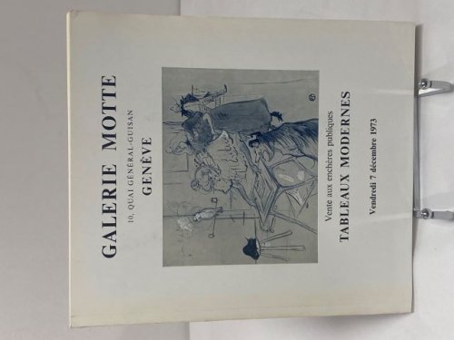 Vente aux encheres publiques Tableaux Modernes Vendredi 7 decembre 1973
