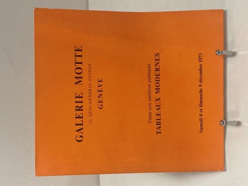 Vente aux encheres publiques Tableaux Modernes Samedi 8 et dimanche 9 decembre 1973