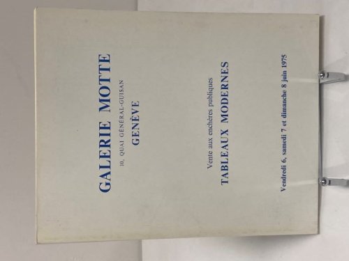 Vente aux encheres publiques Tableaux Modernes Vendredi 6 Juin 1975