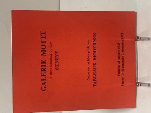 Vente aux encheres publiques Tableaux Modernes Vendredi 31 Octobre 1975