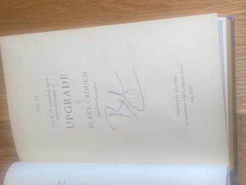 3 book set - Dark Matter, Recursion, Upgrade - all signed first limited editions with matching limitation numbers - 26