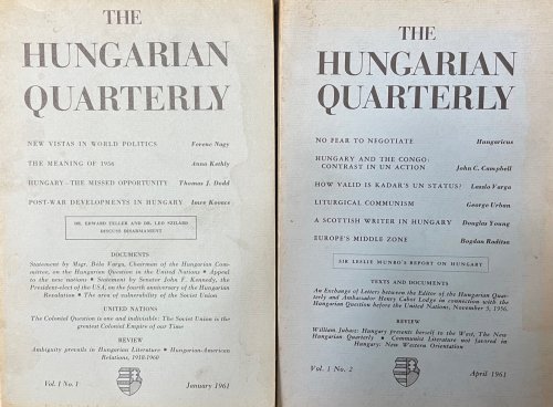 The Hungarian Quarterly: The Voice of Free Hungarians - Vol. 1, No.'s 1 & 2 (January and April 1961) 2 Volume Set
