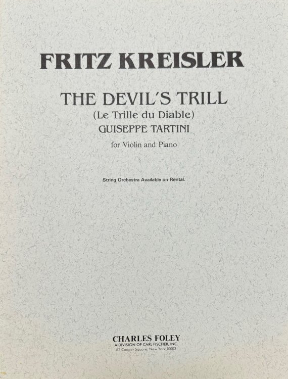 The Devil's Trill (Le Trille du Diable), Guiseppe Tartini, for Violin and Piano (F1193)