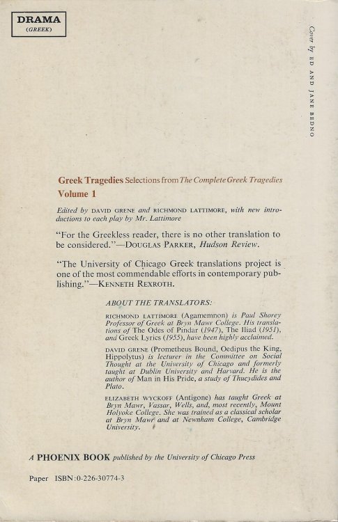 Greek Tragedies, Volume 1
