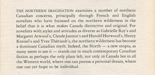 The Northern Imagination: A Study of Northern Canadian Literature