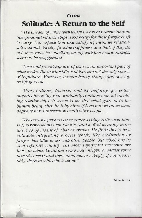 Solitude: A Return to the Self